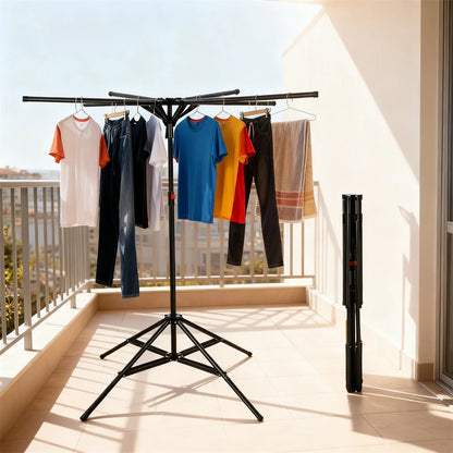 Séchoir à vêtements pliant au sol coupe-vent pour la maison Balcon à coucher.