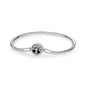 Bracelet jonc en argent 925 avec breloque cœur — Élégance intemporelle