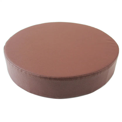 Coussin rond pratique en cuir, épais et doux, rembourré, lavable et imperméable.