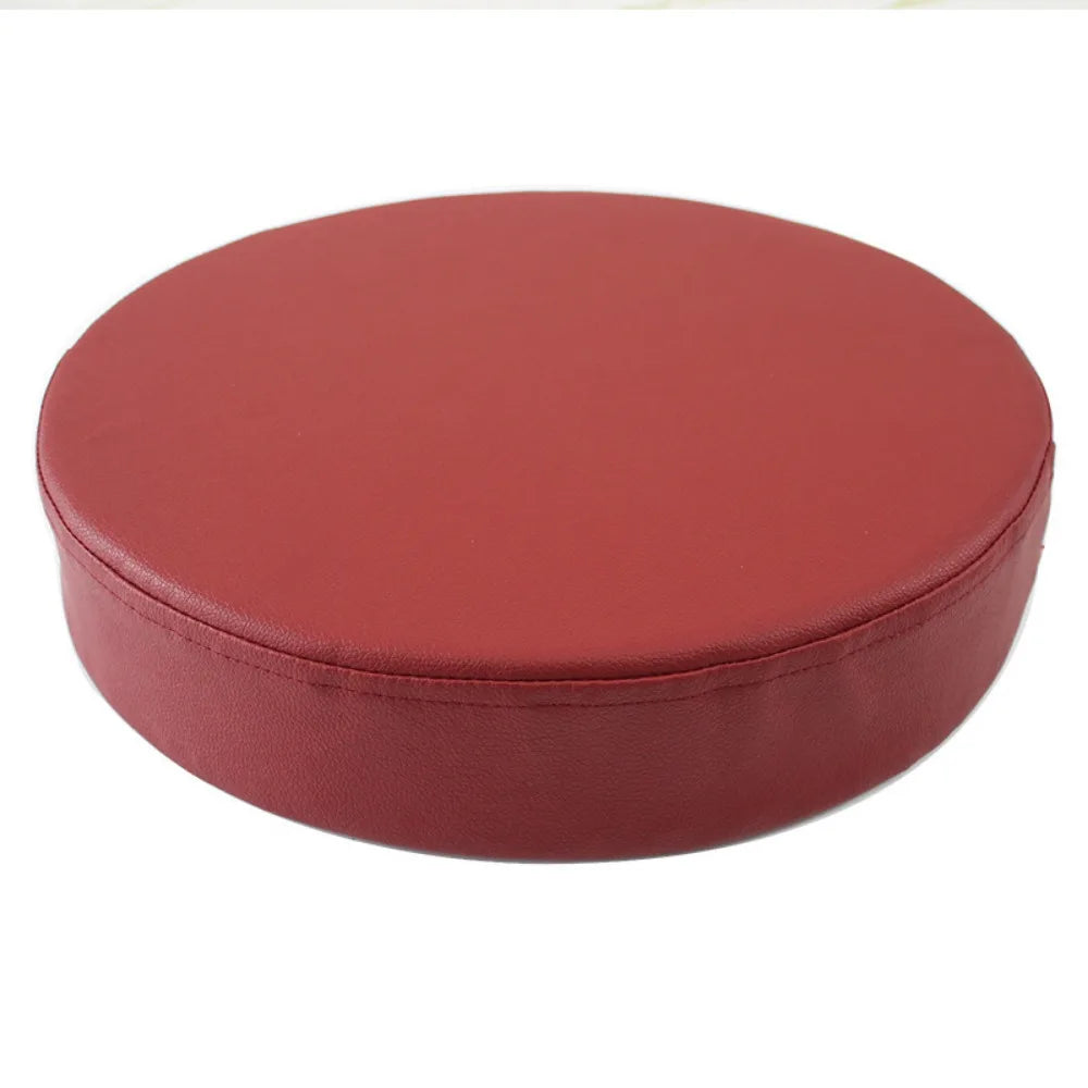 Coussin rond pratique en cuir, épais et doux, rembourré, lavable et imperméable.