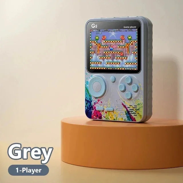 Console de jeux portable G5 avec 500 jeux rétro classiques, écran 3 pouces, manette de jeu portable, batterie rechargeable 1020 mAh, cadeau idéal pour les fêtes