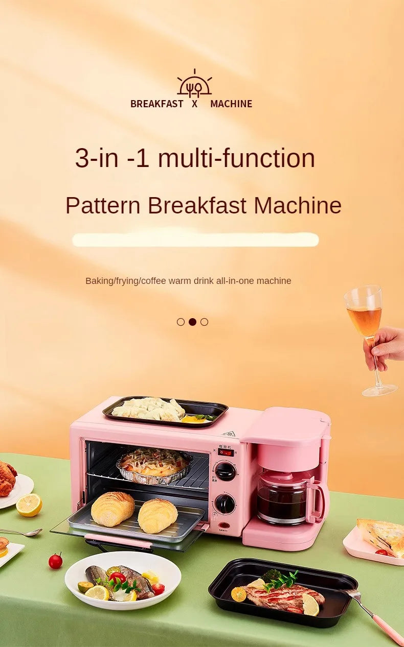 Four multifonction, four à micro-ondes, machine à petit-déjeuner, cuiseur vapeur et four, machine à café intégrée avec poêle à frire