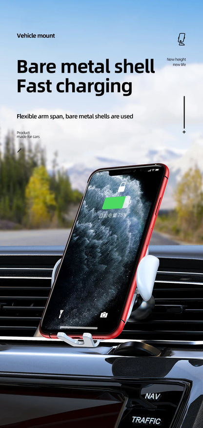 Support téléphone voiture avec chargeur sans fil — Fixation automatique intelligente 🚗