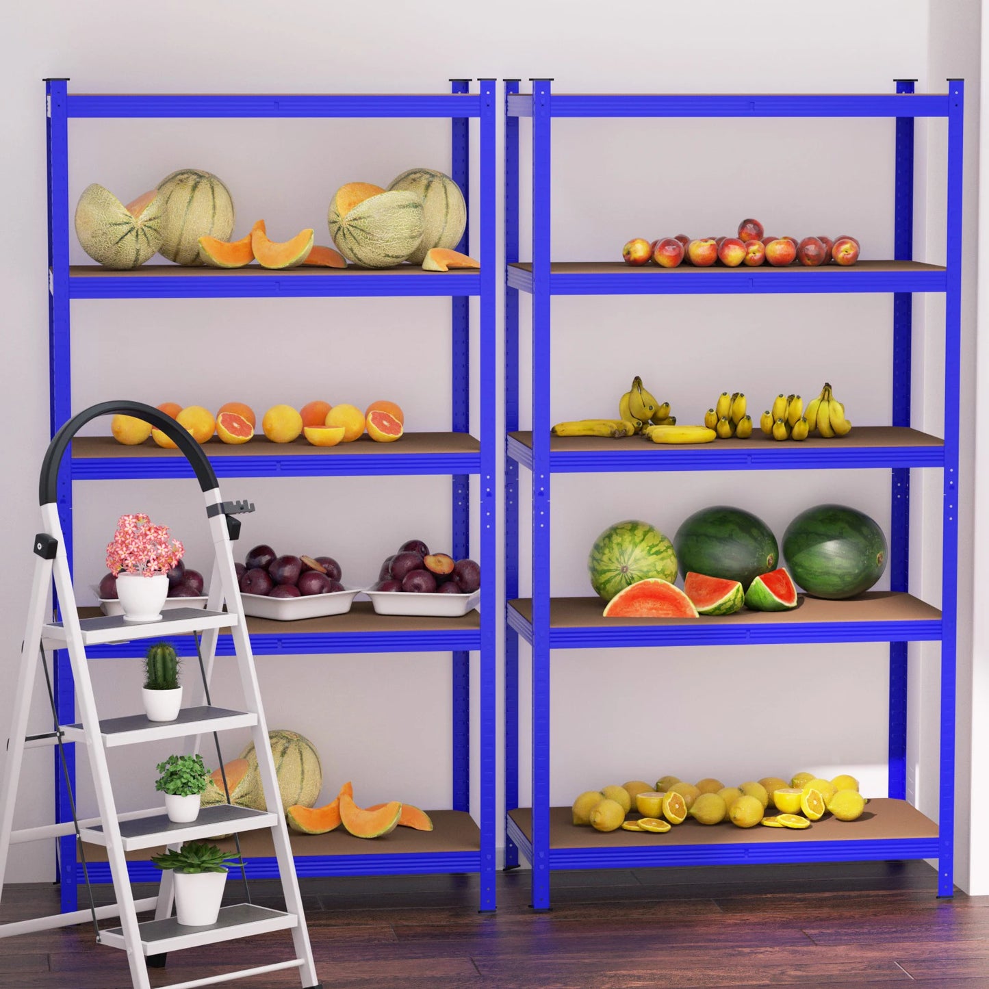 Étagère métallique robuste 5 niveaux réglables — Rack de stockage garage haute capacité