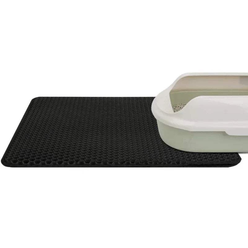 Tapis de litière double couche pour chat — Étanche, antidérapant et facile à nettoyer