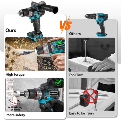 Perceuse à percussion électrique sans balais YOFIDRA 700 N.M, visseuse sans fil, compatible avec les batteries Makita.