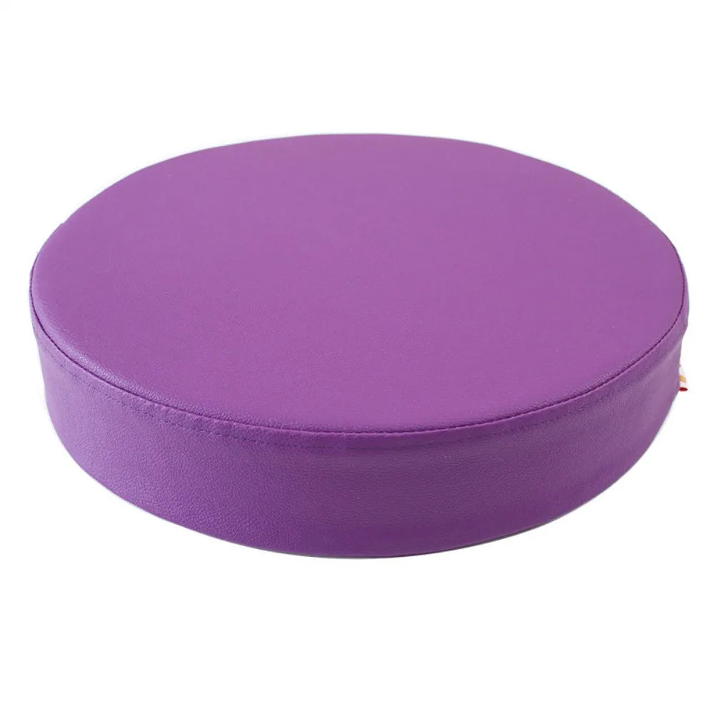 Coussin rond pratique en cuir, épais et doux, rembourré, lavable et imperméable.