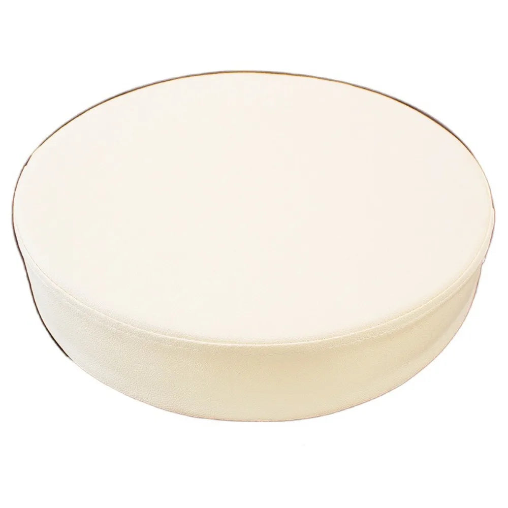 Coussin rond pratique en cuir, épais et doux, rembourré, lavable et imperméable.