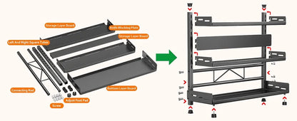 Organisateur à épices modulable — Étagère de rangement cuisine compacte et réglable