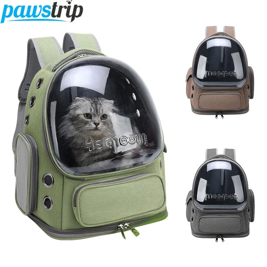 Sac à dos capsule transparent pour chat et petit chien — Confort & visibilité
