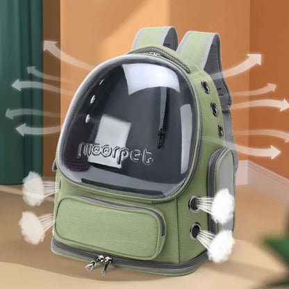 Sac à dos capsule transparent pour chat et petit chien — Confort & visibilité