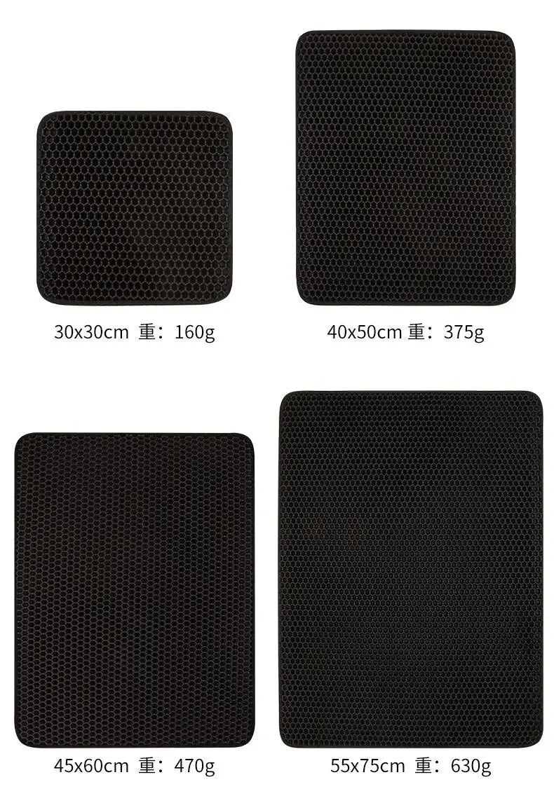 Tapis de litière double couche pour chat — Étanche, antidérapant et facile à nettoyer