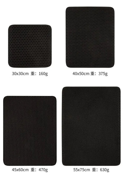 Tapis de litière double couche pour chat — Étanche, antidérapant et facile à nettoyer
