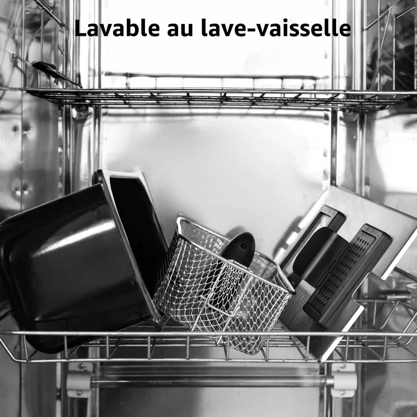 Friteuse Aigostar 2200 W, capacité 3 litres, avec hublot, thermostat et cuve amovible.