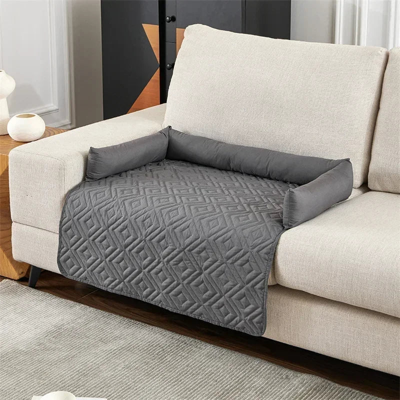 Tapis de canapé imperméable pour animaux de compagnie, à carreaux, grand format, avec coussin pour la nuque, housse antidérapante pour canapé pour chien et chat.