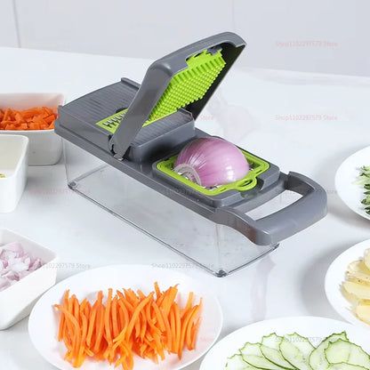 Hachoir de cuisine portable multifonctionnel, râpe à légumes, trancheuse, râpe à pommes de terre et carottes, robot culinaire pour fruits et légumes