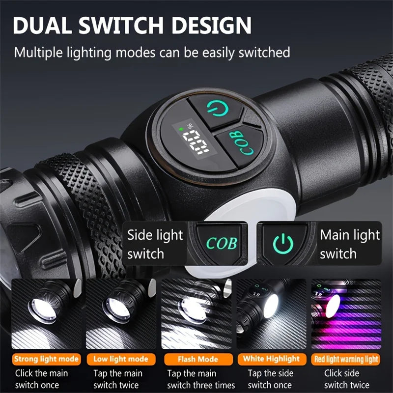 Lampe torche LED rechargeable magnétique — Ultra puissante et compacte
