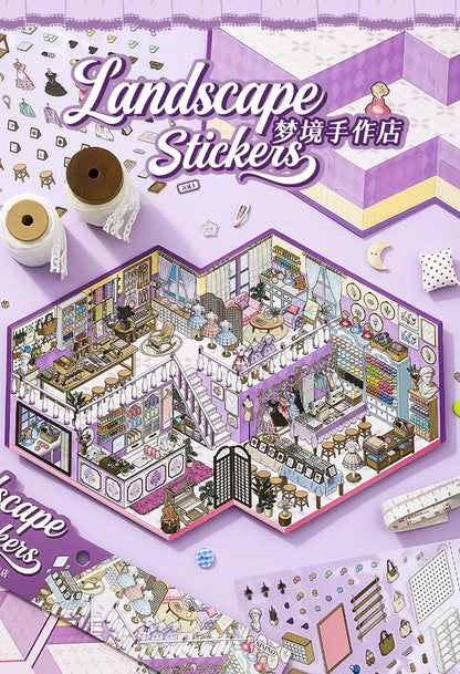 Stickers scène miniature 3D — Kit créatif décoratif DIY