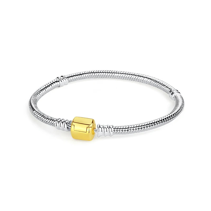 Bracelet jonc en argent 925 avec breloque cœur — Élégance intemporelle