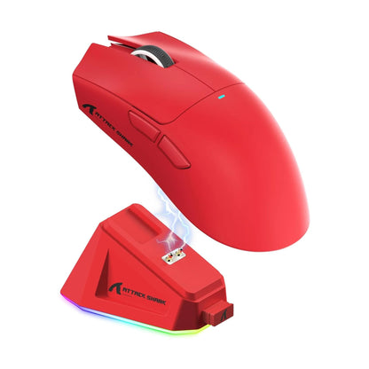 Souris gaming ATTACK SHARK X11, station de charge magnétique, capteur gaming PixArt PAW3311, 22 000 DPI, Bluetooth/2,4 GHz, sans fil/filaire