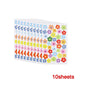 10 à 40 feuilles d'autocollants de récompense pour enfants : fleurs colorées, étoiles, cœurs, points. Idéal pour tableau de comportement, scrapbooking et fournitures scolaires pour enseignants.