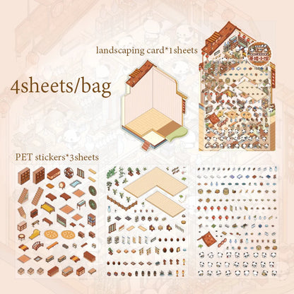 Stickers décoratifs coréens scène miniature 3D — Kit créatif DIY