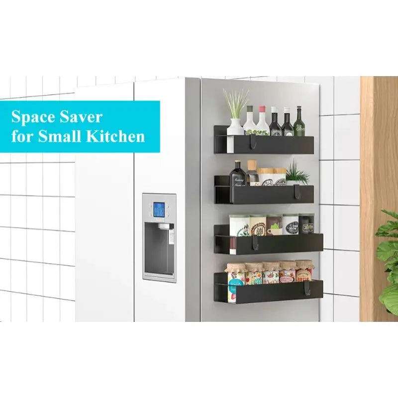 Étagère magnétique pour frigo – rangement épices gain de place.