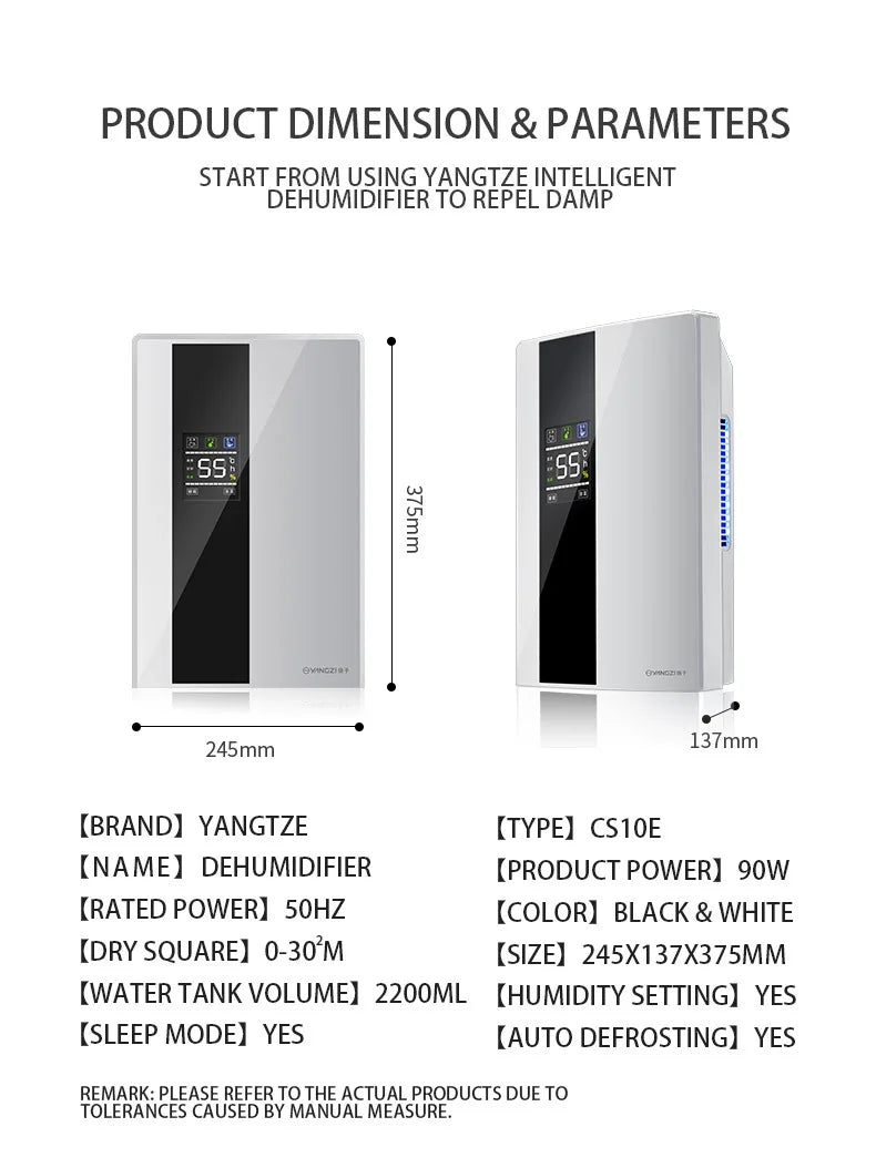 Déshumidificateur et purificateur d'air intelligent 2 en 1 avec filtre HEPA H13, ultra-silencieux (25 dB) pour grandes chambres/sous-sols, télécommande/minuterie/mode automatique