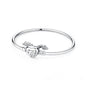 Bracelet jonc en argent 925 avec breloque cœur — Élégance intemporelle