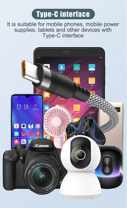 Câble USB-C charge rapide 6A — Longueur confort jusqu’à 8 mètres