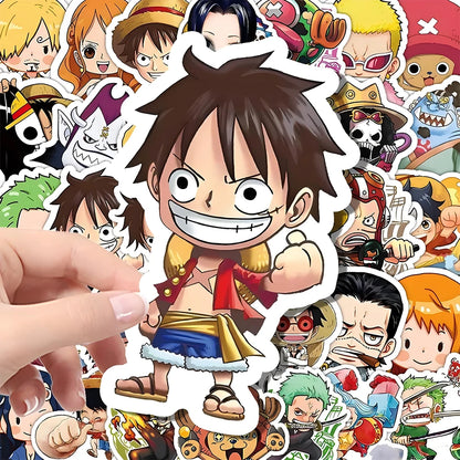 55 autocollants One Piece mignons de dessin animé pour personnalisé votre : skateboard, coque de téléphone, ordinateur portable, moto, imperméables, style anime.