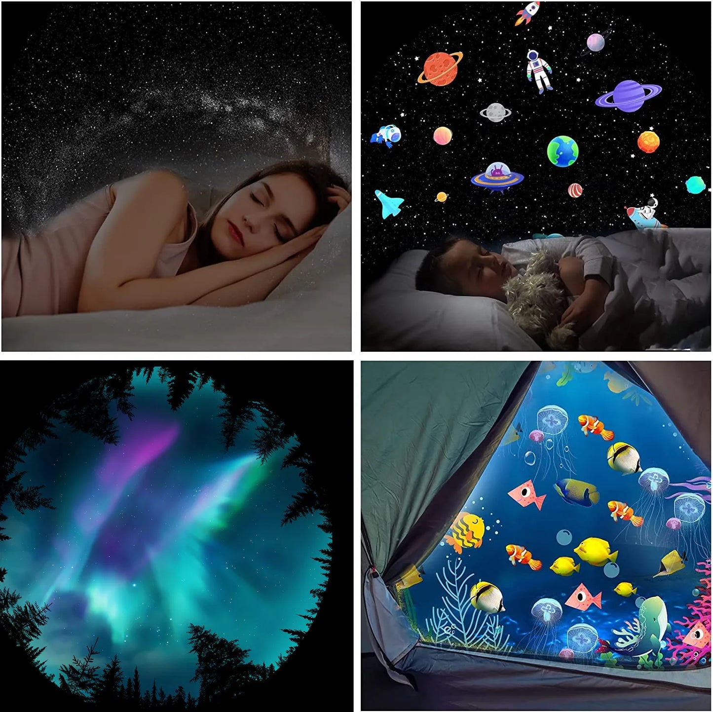Projecteur galaxie OVNI – Transforme ta chambre en ciel étoilé.