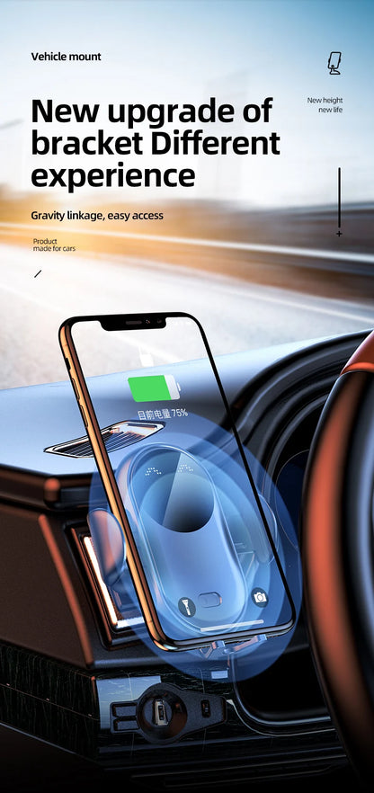 Support téléphone voiture avec chargeur sans fil — Fixation automatique intelligente 🚗