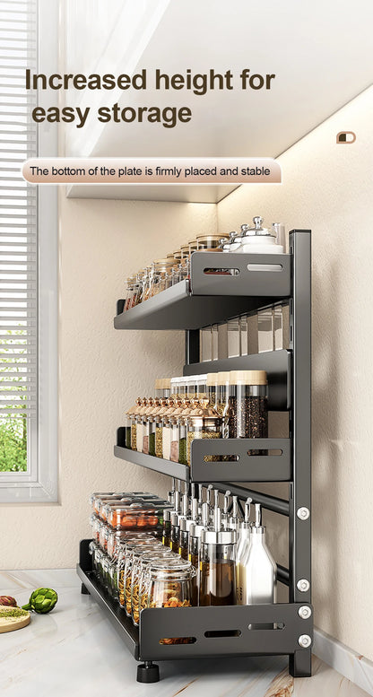 Organisateur à épices modulable — Étagère de rangement cuisine compacte et réglable