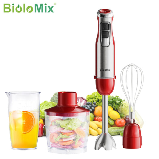 Mixeur Plongeant Haute Puissance BioloMix – 4 Fonctions, Lames Inox et Gobelet à Smoothie