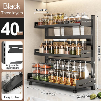 Organisateur à épices modulable — Étagère de rangement cuisine compacte et réglable