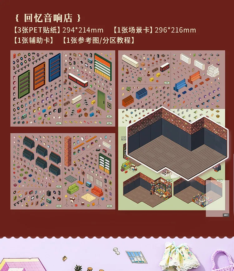 Stickers scène miniature 3D — Kit créatif décoratif DIY