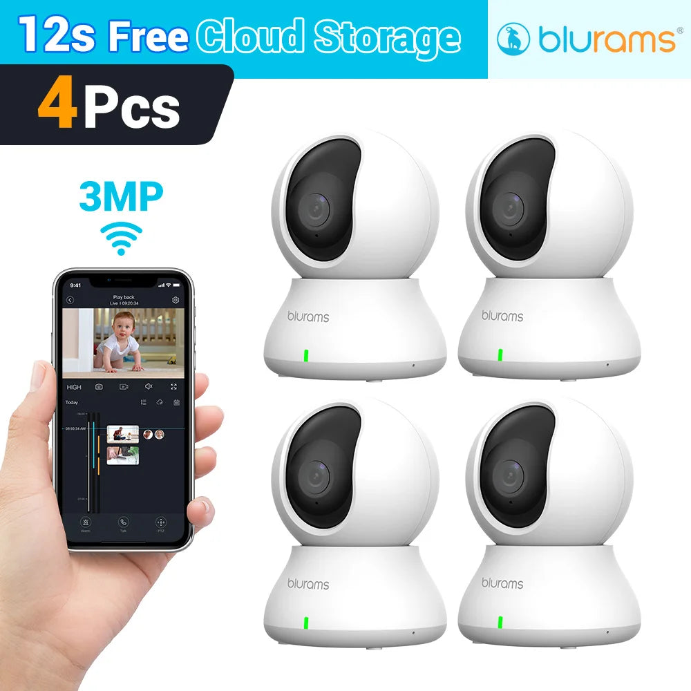Caméra de surveillance pour bébé 2K HD avec détection de mouvement et audio bidirectionnel, installation facile, image nette de jour comme de nuit.