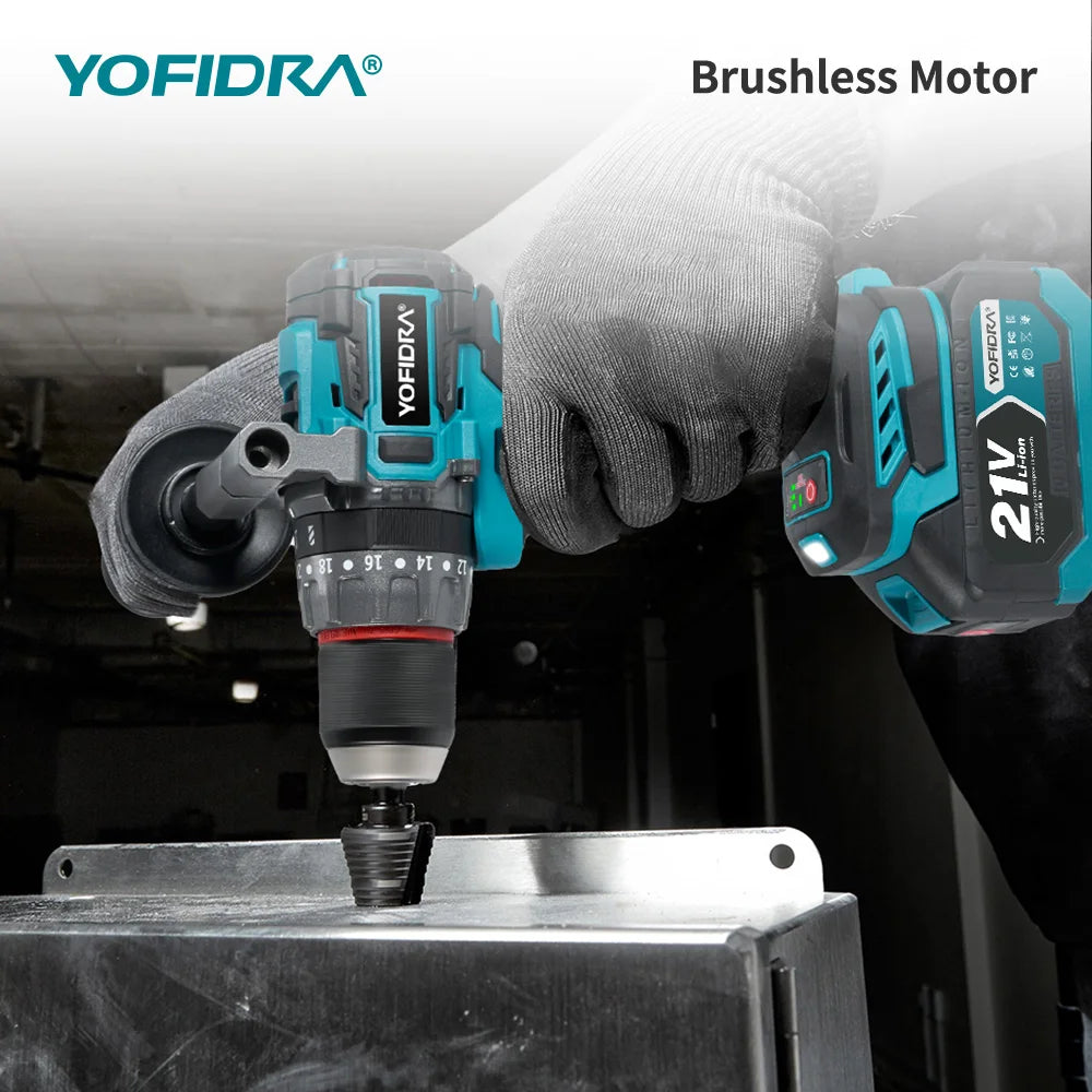 Perceuse à percussion électrique sans balais YOFIDRA 700 N.M, visseuse sans fil, compatible avec les batteries Makita.