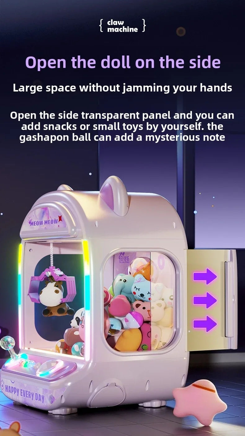 Machine à poupées automatique à monter soi-même, jeu de société pour enfants à pièces, mini-grue musicale, cadeau de Noël
