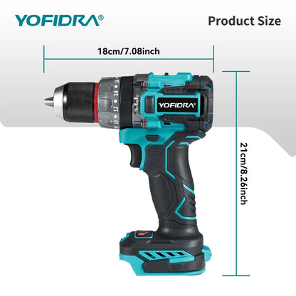 Perceuse à percussion électrique sans balais YOFIDRA 700 N.M, visseuse sans fil, compatible avec les batteries Makita.