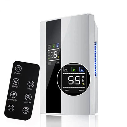 Déshumidificateur et purificateur d'air intelligent 2 en 1 avec filtre HEPA H13, ultra-silencieux (25 dB) pour grandes chambres/sous-sols, télécommande/minuterie/mode automatique