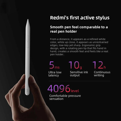 Stylet intelligent Redmi pour tablette Redmi Pad Pro : faible latence de 5 ms, fréquence de rafraîchissement de 240 Hz, idéal pour le dessin et l’écriture.