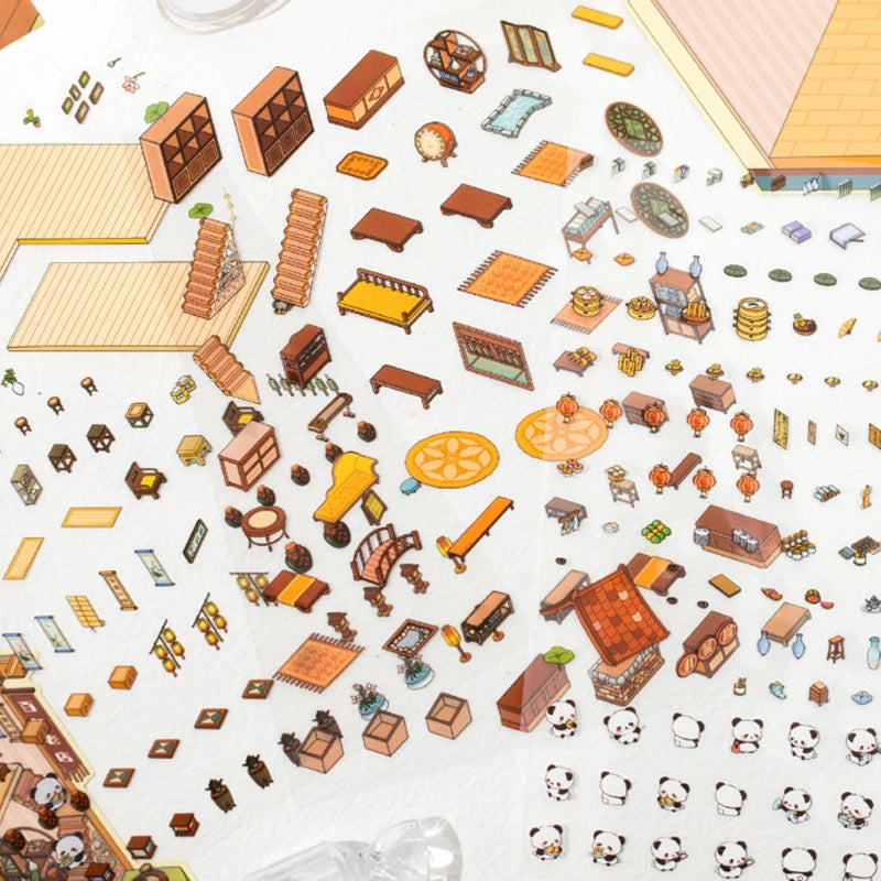 Stickers décoratifs coréens scène miniature 3D — Kit créatif DIY