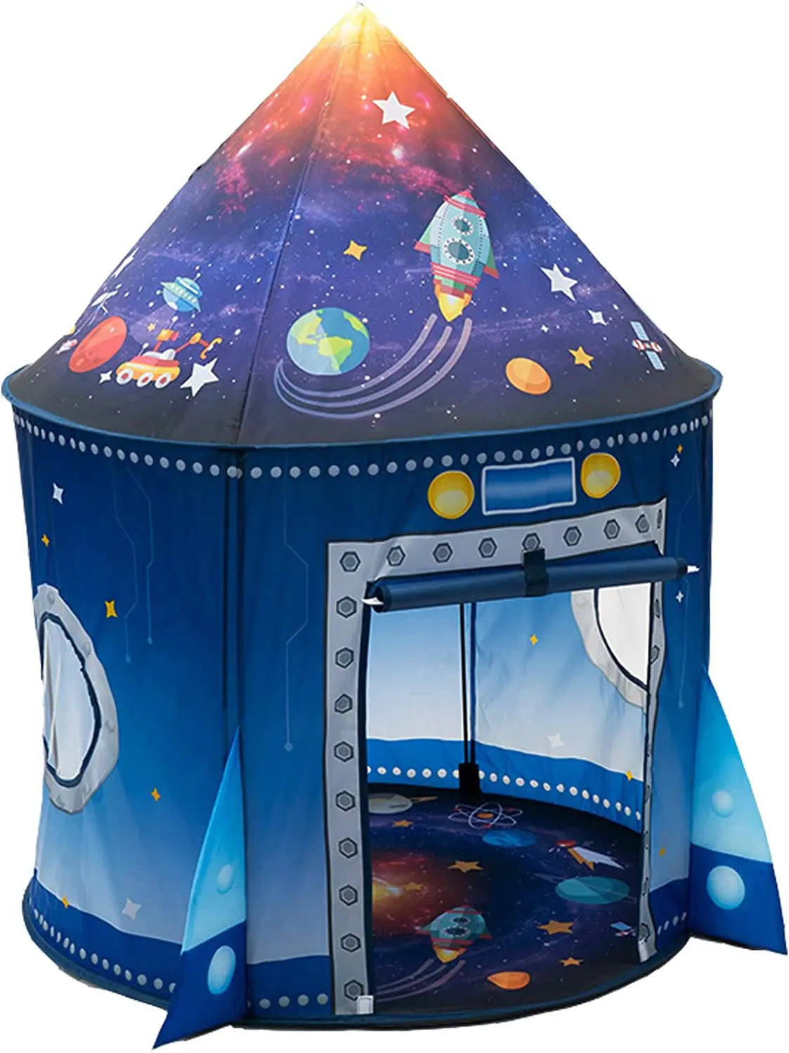 Tente de jeu fusée pour enfants, grande tente de jeu d'intérieur et d'extérieur pour garçons et filles.