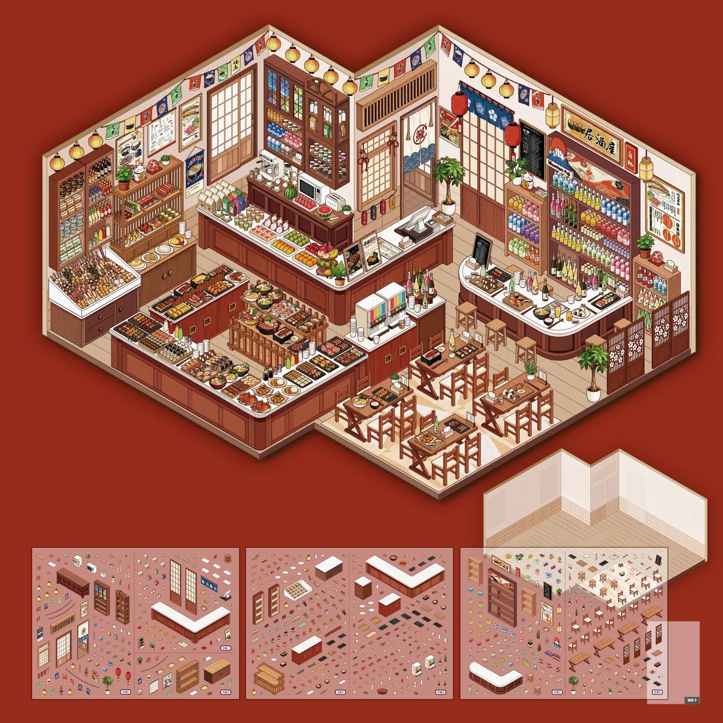 Stickers scène miniature 3D — Kit créatif décoratif DIY