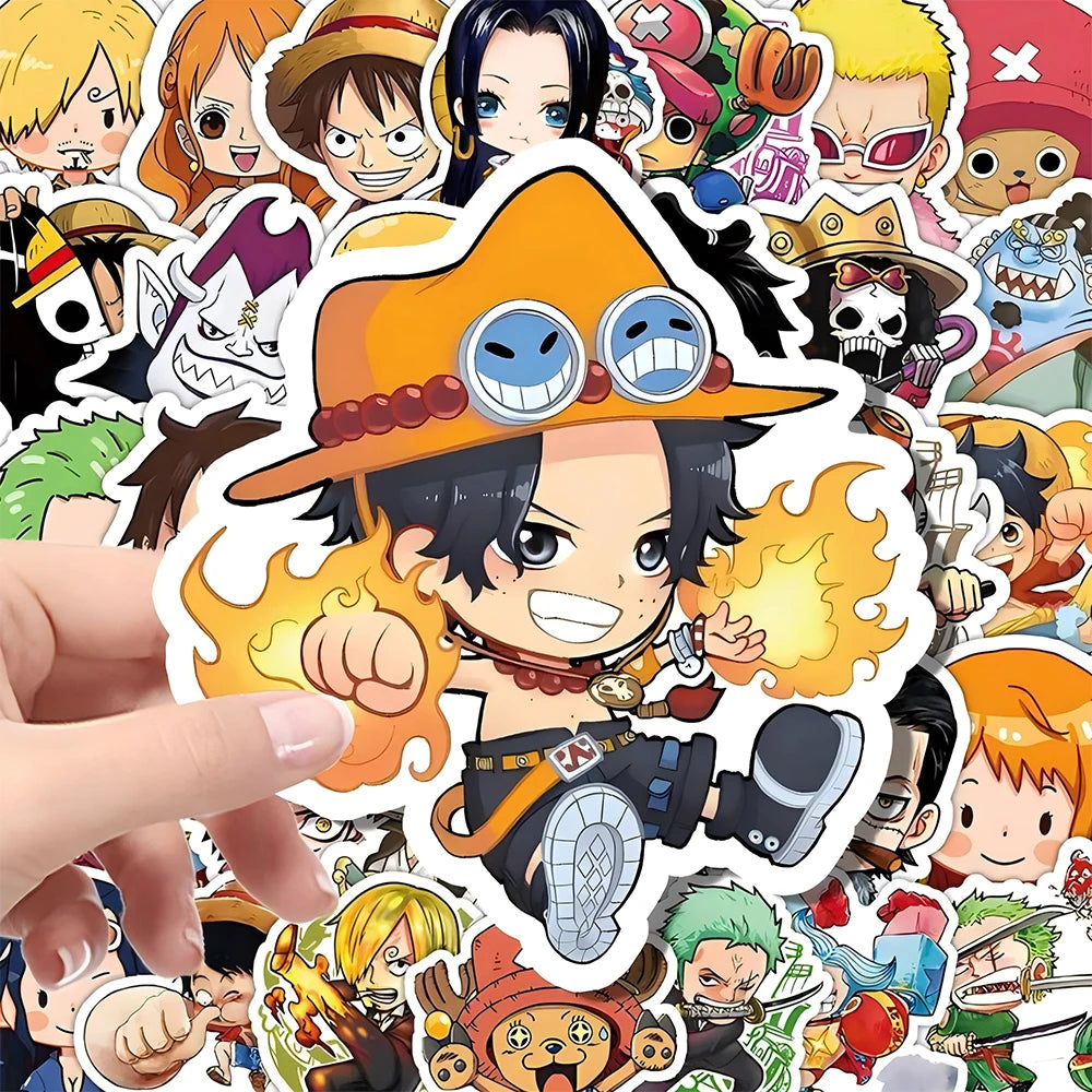 55 autocollants One Piece mignons de dessin animé pour personnalisé votre : skateboard, coque de téléphone, ordinateur portable, moto, imperméables, style anime.