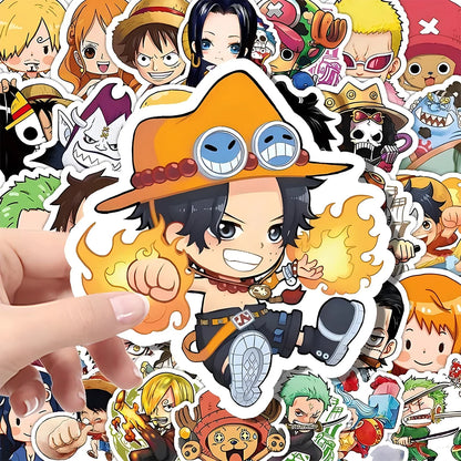 55 autocollants One Piece mignons de dessin animé pour personnalisé votre : skateboard, coque de téléphone, ordinateur portable, moto, imperméables, style anime.