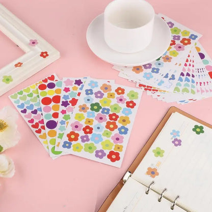 10 à 40 feuilles d'autocollants de récompense pour enfants : fleurs colorées, étoiles, cœurs, points. Idéal pour tableau de comportement, scrapbooking et fournitures scolaires pour enseignants.