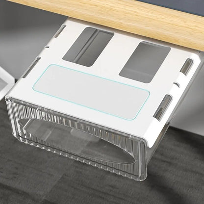 Étagère de rangement invisible, boîte de rangement coulissante à suspendre sous le Bureau, Table ou tiroir de grande capacité.
